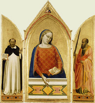 Thomas de Aquino cum Sancto Paulo a Bernardo Daddi depictus